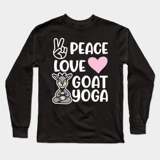 Peace Love and Goat Yoga Fitness Funny Long Sleeve T-Shirt